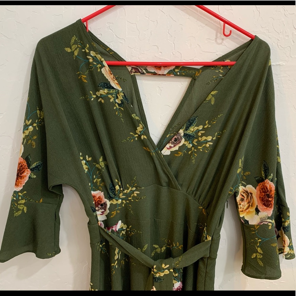Midi length dress.